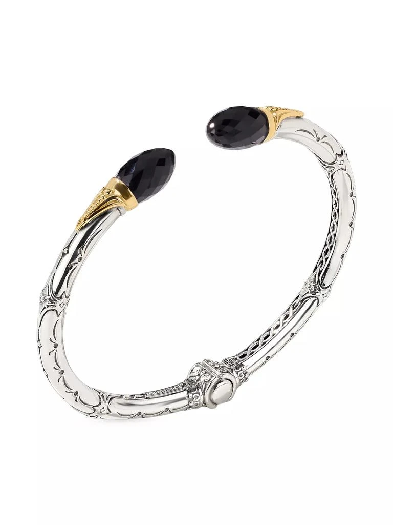 商品Konstantino|Anthos Sterling Silver, 18K Yellow Gold & Black Onyx Cuff,价格¥6673,第1张图片