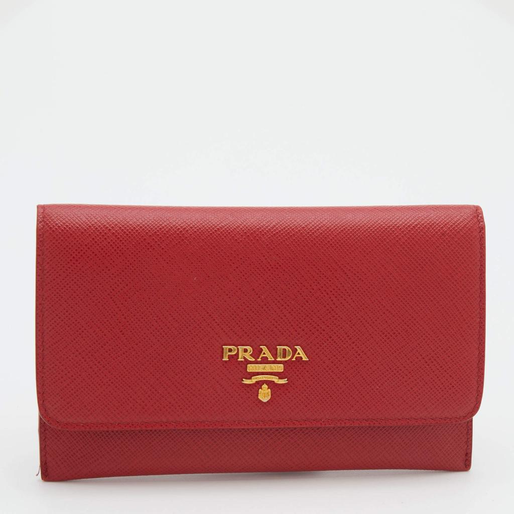 Prada Red Saffiano Leather Passport Cover商品第1张图片规格展示