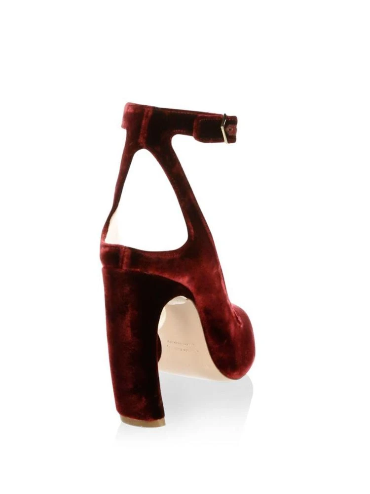 商品Nicholas Kirkwood|Lola Pearl-Heel Velvet Ankle-Strap Pumps,价格¥2533,第2张图片详细描述