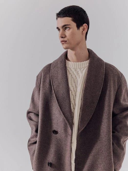 商品DUNST FOR MEN|Cashmere Shawl Collar Robe Coat [Soft Brown],价格¥1905,第3张图片详细描述