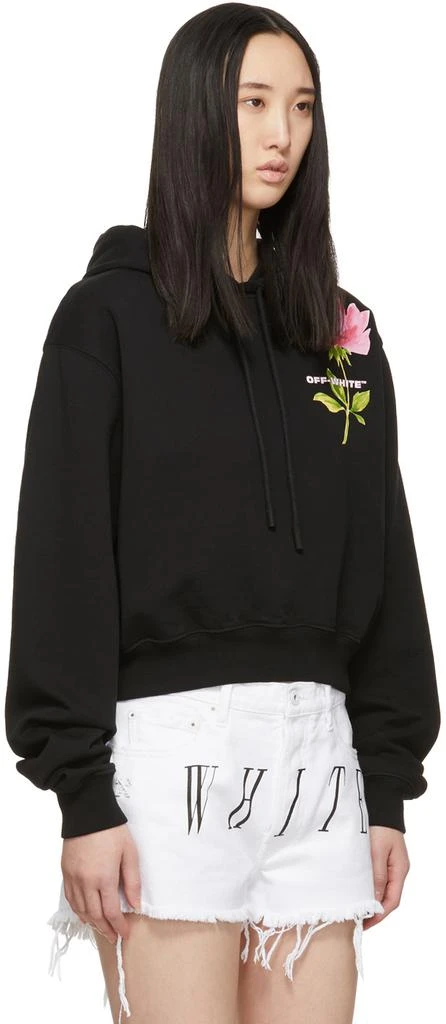 商品Off-White|Black Cropped Flower Hoodie,价格¥2456,第2张图片详细描述