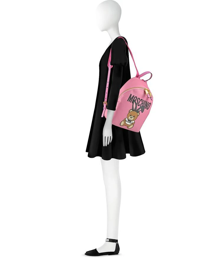商品Moschino|Moschino 摩斯基诺 Teddy Playboy Pink Print Nylon Backpack w/Logo,价格¥2980,第3张图片详细描述
