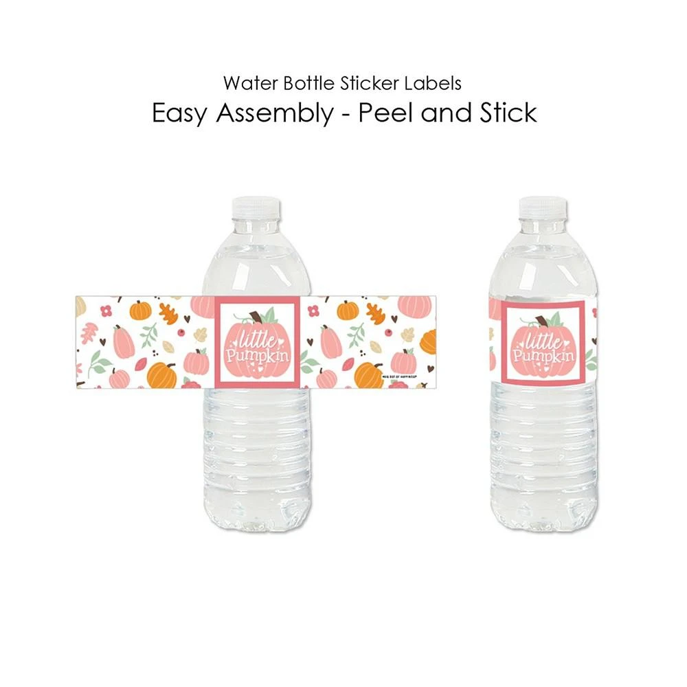 商品Big Dot of Happiness|Girl Little Pumpkin - Fall Birthday Party or Baby Shower Water Bottle Sticker Labels - Set of 20,价格¥105,第2张图片详细描述