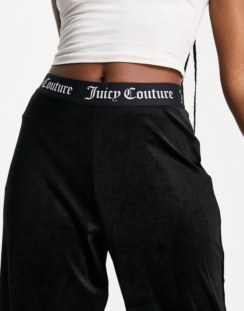 商品Juicy Couture|Juicy Couture velvet wide leg pyjama pants co-ord in black,价格¥229,第3张图片详细描述