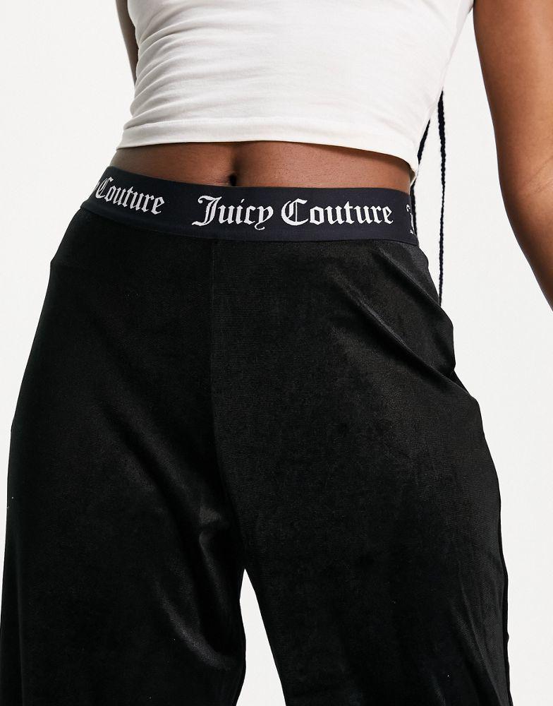 商品Juicy Couture|Juicy Couture velvet wide leg pyjama pants co-ord in black,价格¥224,第5张图片详细描述