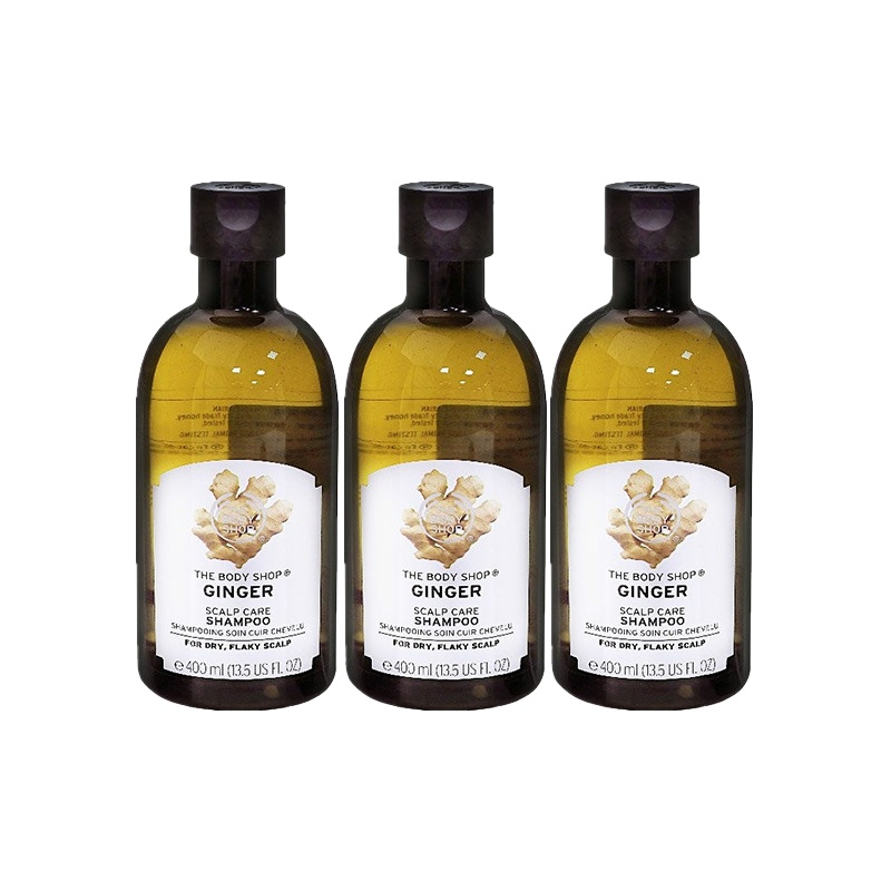 商品THE BODY SHOP|【3件包邮装】THE BODY SHOP/美体小铺 头皮护理SCALP CARE 生姜洗发水 400ML*3 防脱（新旧版随机发货）,价格¥244,第1张图片