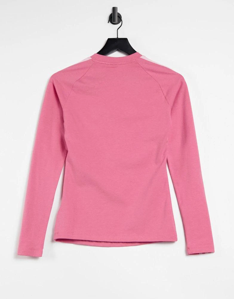 商品Adidas|adidas Originals Fakten three stripe logo fitted long sleeve top in hazy rose,价格¥170,第2张图片详细描述