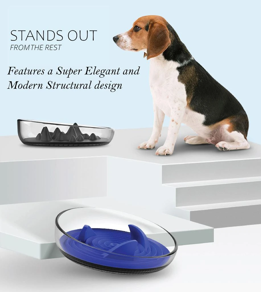 Pet Life  'Cirlicue' Mountain Shaped Modern Slow Feeding Pet Bowl 商品