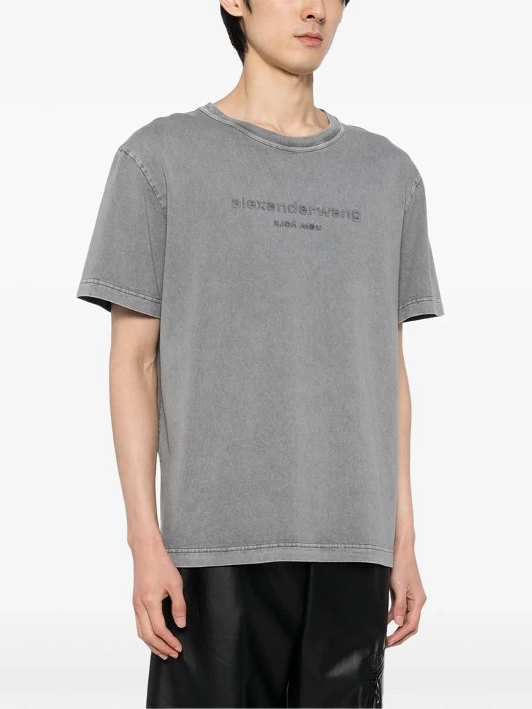 商品Alexander Wang|ALEXANDER WANG Women Embossed Logo  Bi-Color Acid Tee,价格¥891,第1张图片