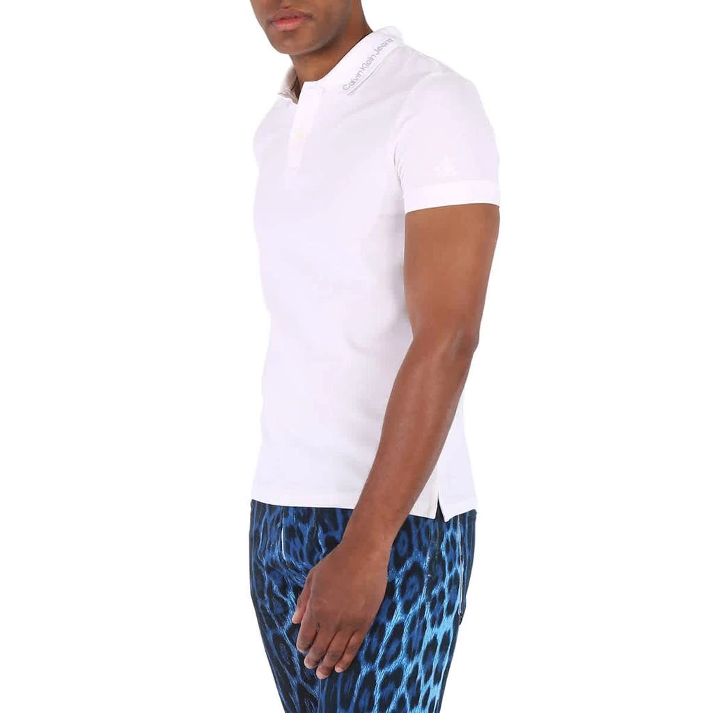 商品Calvin Klein|Men's Bright White Institutional Logo Polo Shirt,价格¥447,第3张图片详细描述