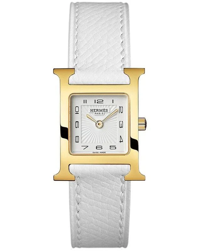 商品Hermes|Hermes H Hour Quartz Small PM 21mm Gold Plated Case Unisex Watch 036735WW00,价格¥20587,第1张图片