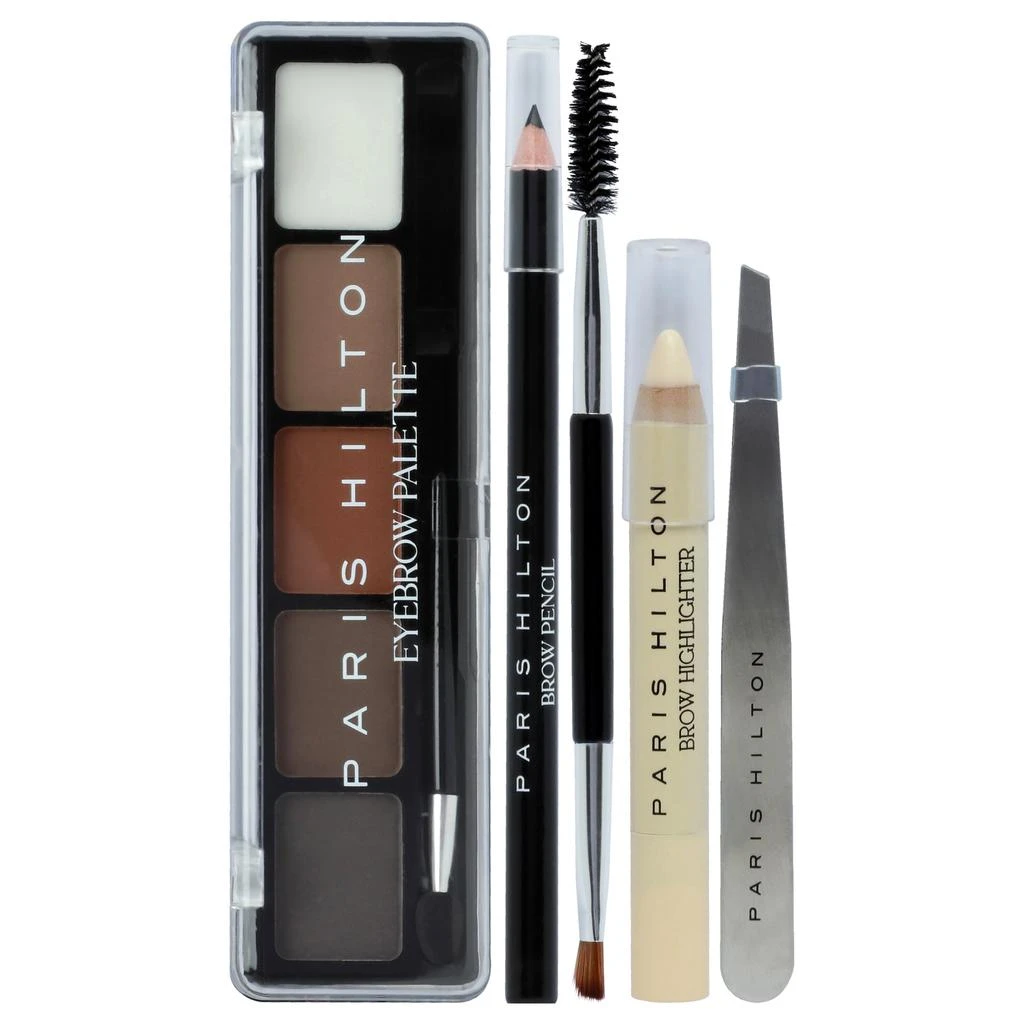 商品Paris Hilton Cosmetics|Brow Collection Set by  for Women - 5 Pc 0.20oz Eyebrow Palette, 0.04oz Brow Pencil, 0.11oz Brow Highlighter, Angled Brush and Spoolie, Tweezer,价格¥122,第2张图片详细描述