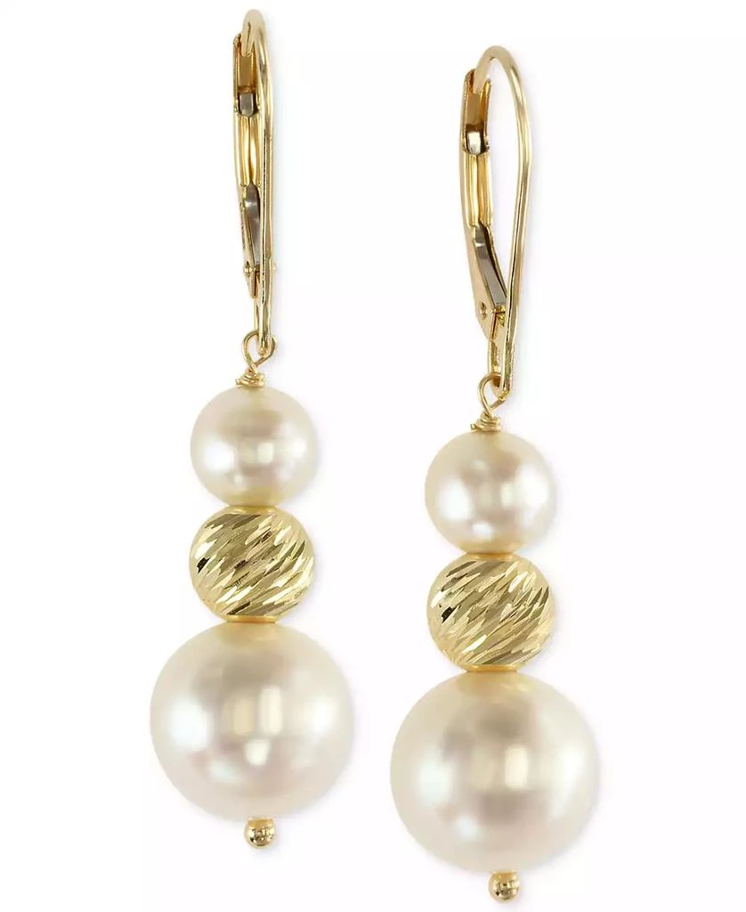 商品Effy|EFFY® Cultured Freshwater Pearl Drop Earrings in 14k Gold (5-1/2mm and 11mm),价格¥4579,第1张图片