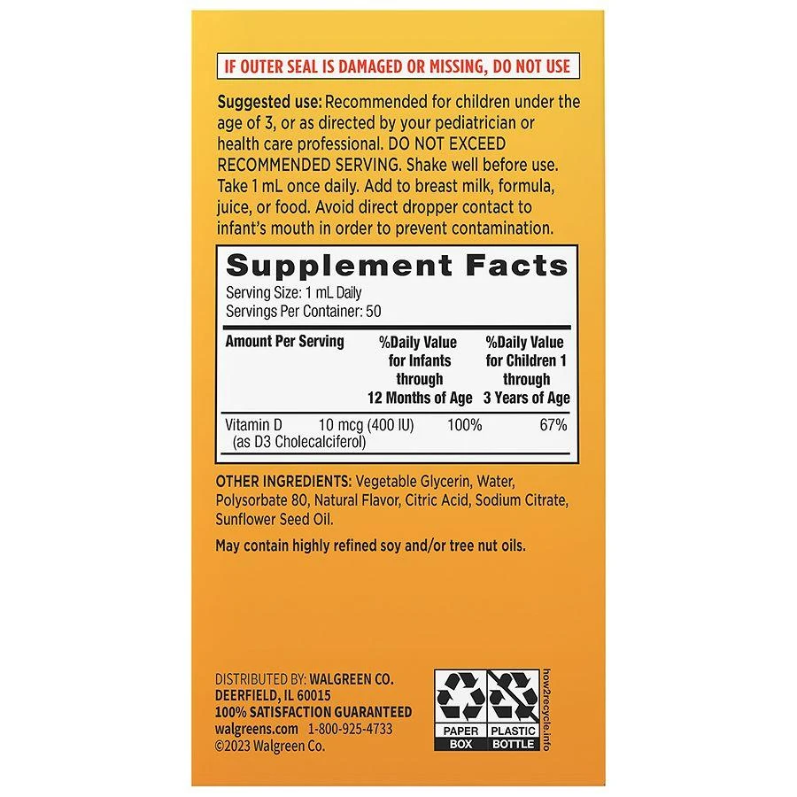 商品Walgreens|Infant Vitamin D Drops,价格¥81,第3张图片详细描述
