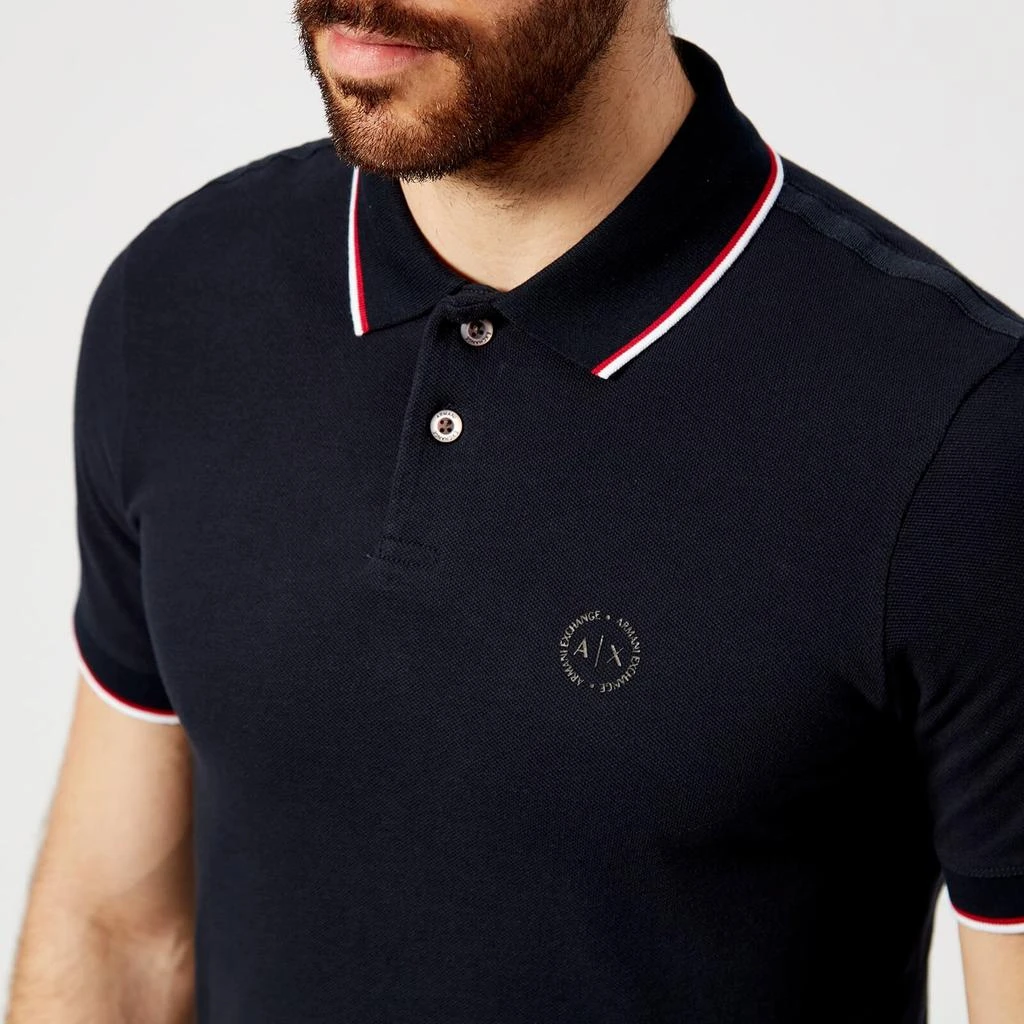 商品Armani Exchange|Armani Exchange Men's Tipped Polo Shirt - Navy,价格¥374,第4张图片详细描述