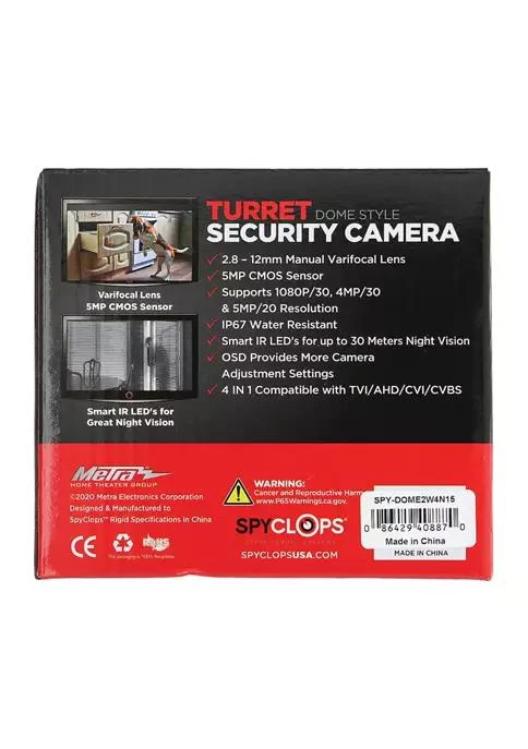 商品Spyclops|5.0-Megapixel LITE Outdoor Manual Varifocal Turret Dome Coax Camera (White),价格¥1589,第4张图片详细描述