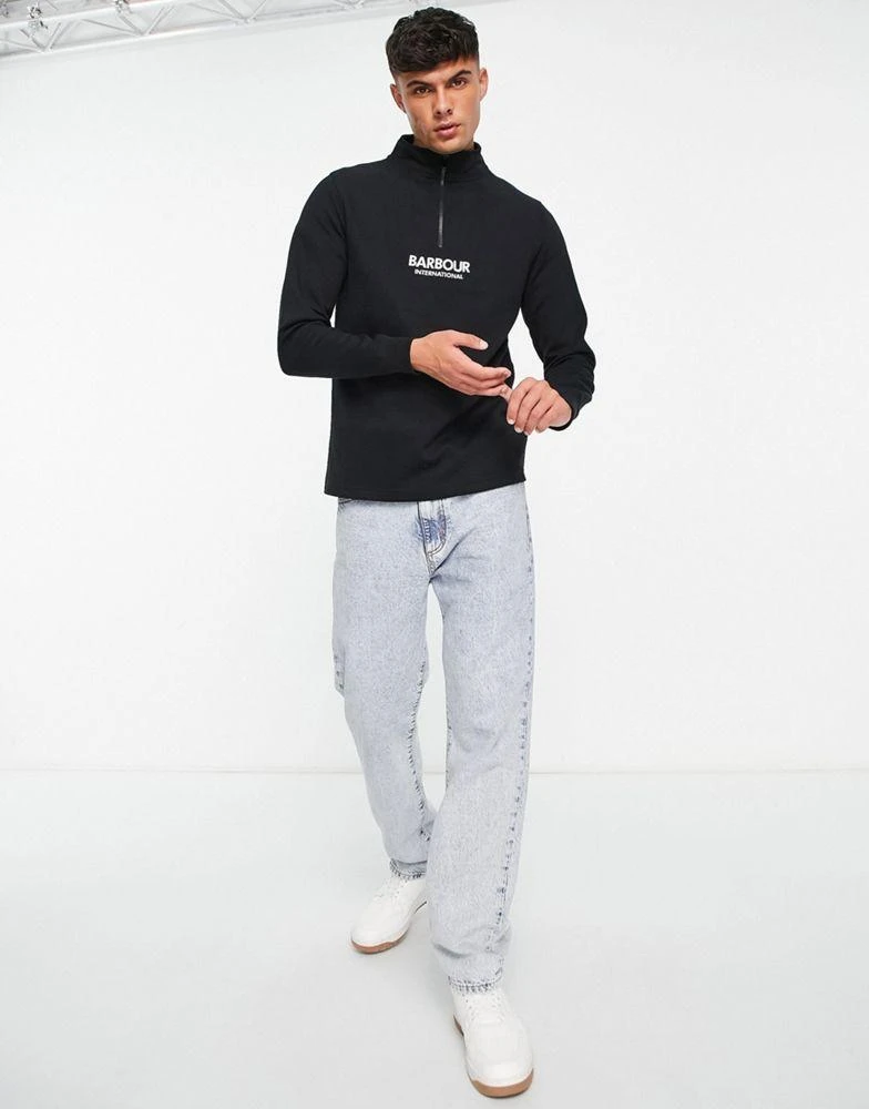 商品Barbour|Barbour International Transmission half zip sweatshirt in black,价格¥697,第2张图片详细描述