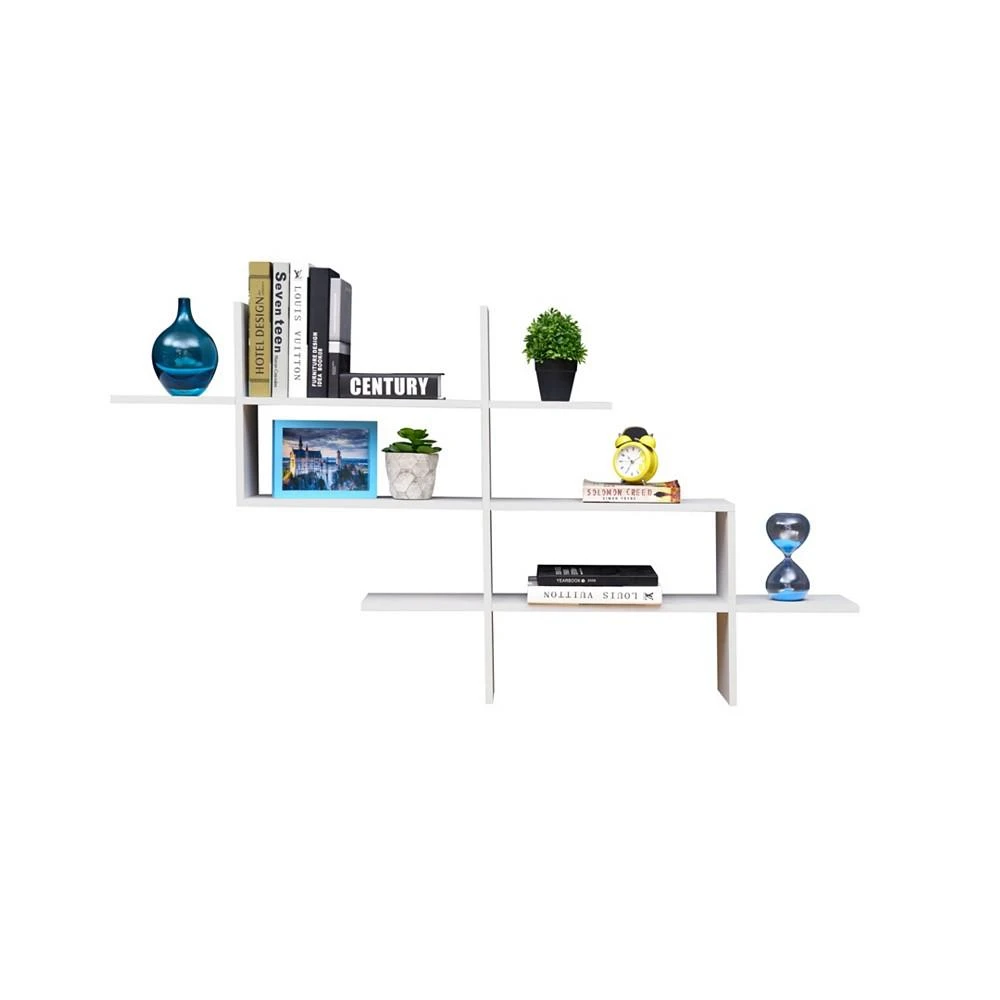 商品Danya B|3-Tier Wall Mount Shelf with Criss Cross Asymmetrical Design,价格¥745,第3张图片详细描述