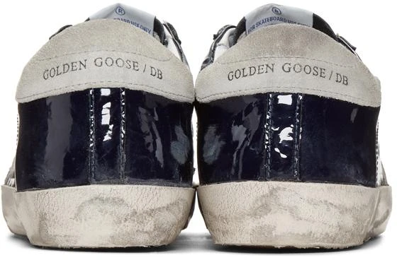 商品Golden Goose|Navy & Grey Patent Superstar Sneakers,价格¥4739,第4张图片详细描述