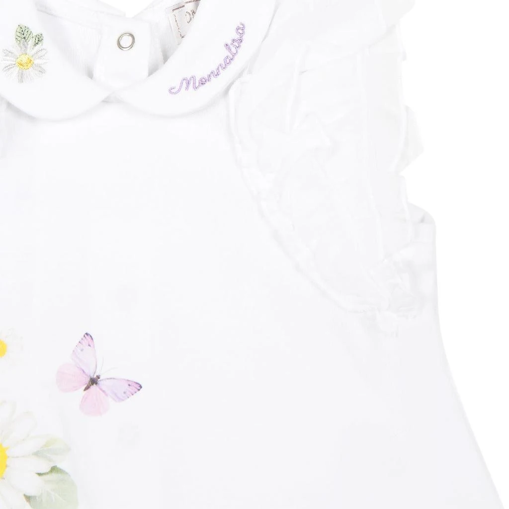 商品MONNALISA|White Romper For Baby Girl With Daisy Print,价格¥889,第3张图片详细描述