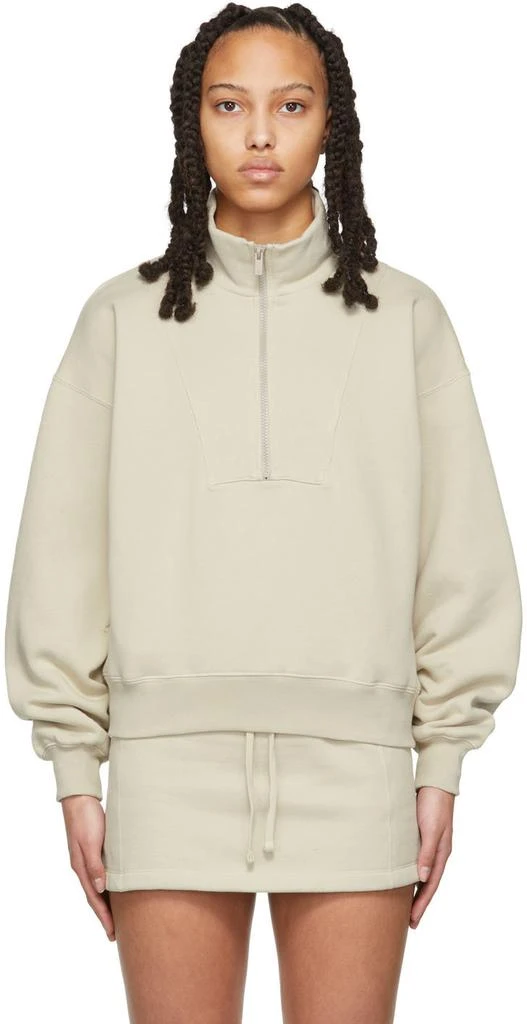商品Essentials|Beige 1/2 Zip Pullover Sweatshirt,价格¥316,第1张图片