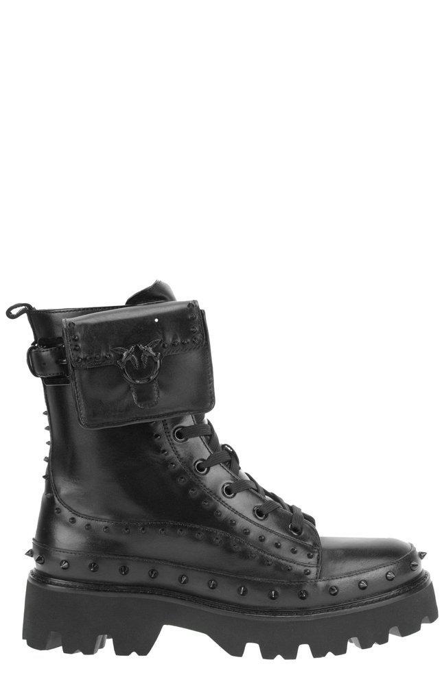 商品PINKO|Pinko Lace-Up Combat Boots,价格¥2204,第1张图片