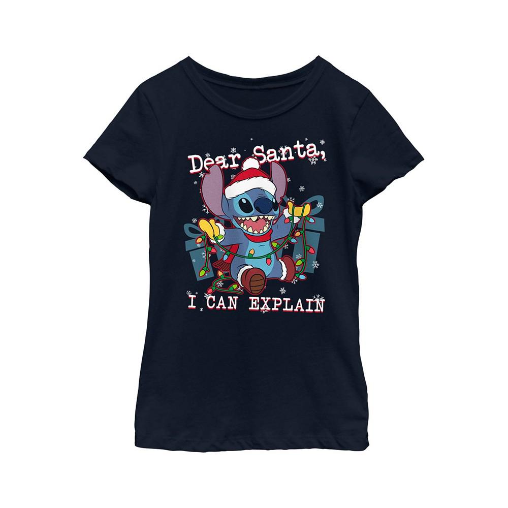 Girl's Lilo & Stitch Dear Santa, I Can Explain  Child T-Shirt商品第1张图片规格展示