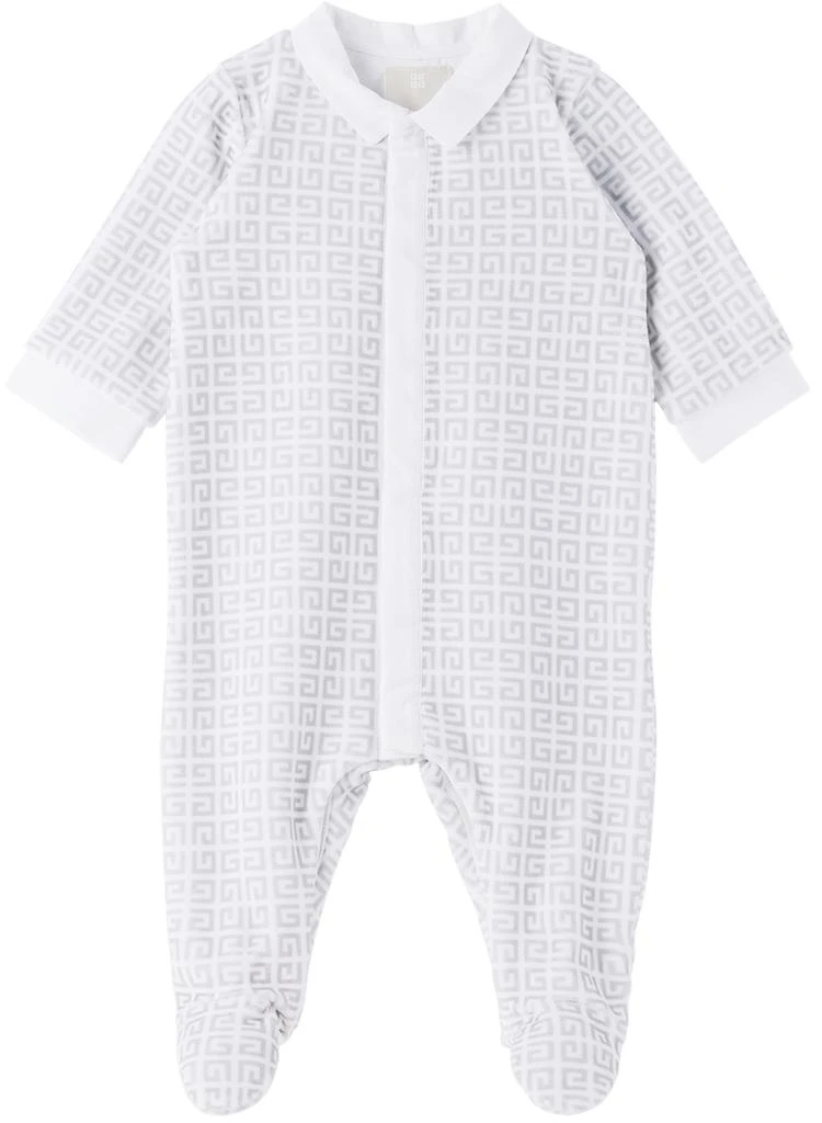 商品Kenzo|Baby White 4G Jumpsuit & Cloth Set,价格¥2886,第2张图片详细描述