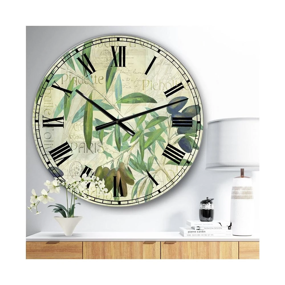 商品Designart|Olives Picholines Oversized Cottage Wall Clock - 36" x 28" x 1",价格¥1489,第2张图片详细描述
