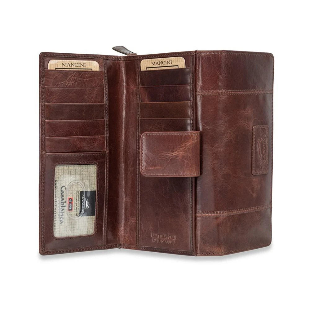 商品Mancini Leather Goods|Casablanca Collection RFID Secure Ladies Clutch Wallet,价格¥771,第2张图片详细描述
