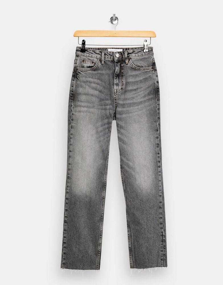 Topshop straight jeans in grey商品第3张图片规格展示
