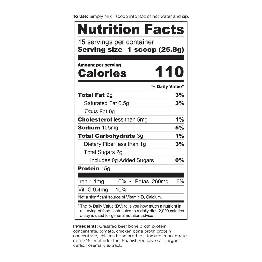 商品Ancient Nutrition|Bone Broth Protein TBN Spring ’23 Catalog | Powder Tomato Basil (15 Servings),价格¥379,第2张图片详细描述
