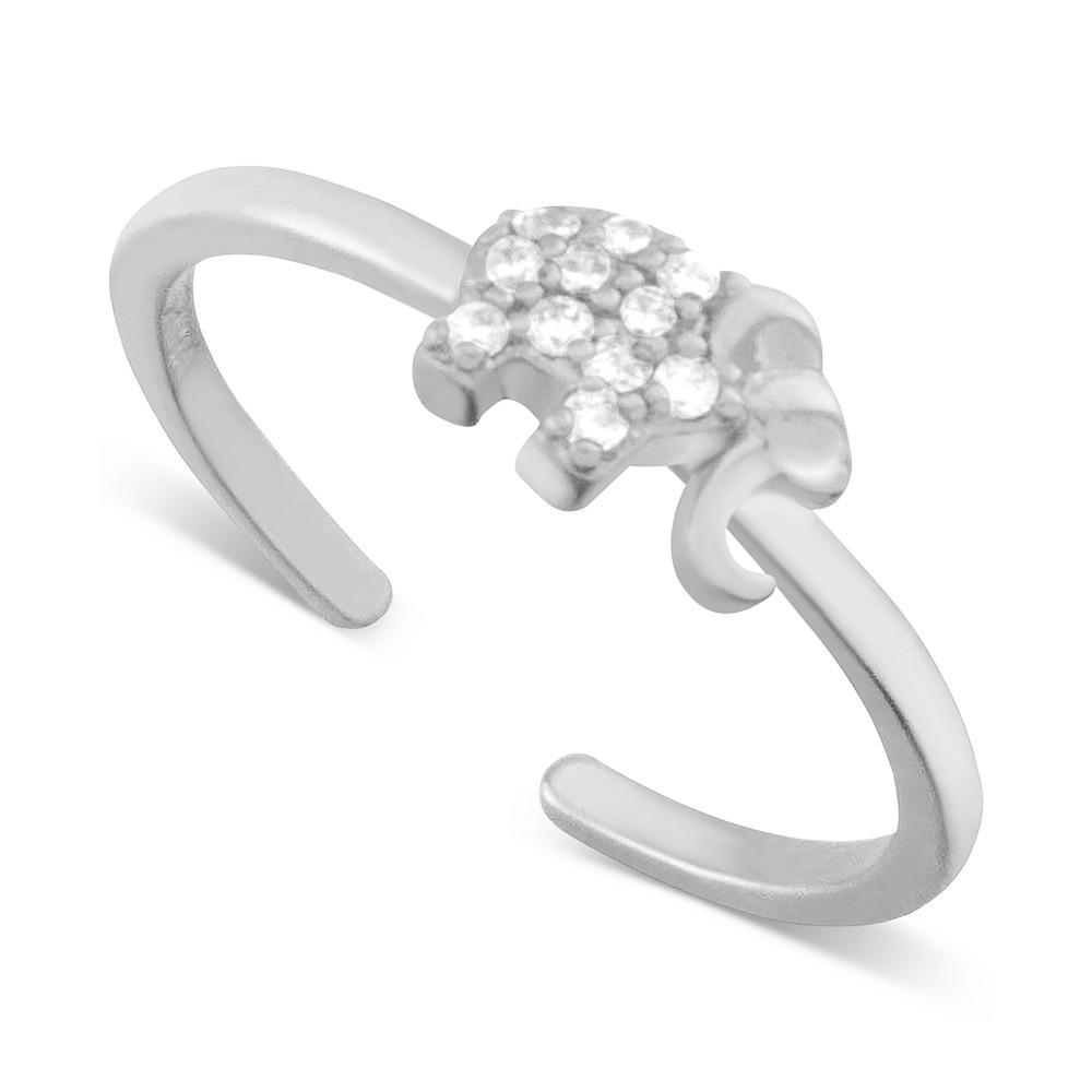 商品Essentials|Crystal Elephant Toe Ring in Silver-Plate,价格¥179,第1张图片