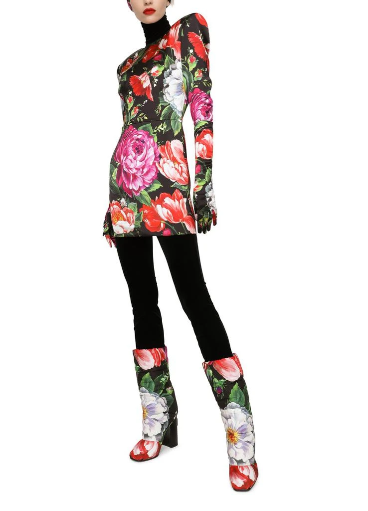 商品Dolce & Gabbana|花卉印花短款丝缎连衣裙,价格¥9823,第5张图片详细描述