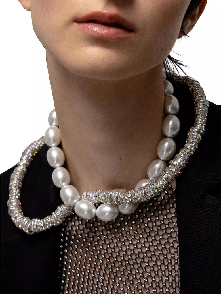 商品Julietta|Eva Silvertone, Crystal & Faux Pearl Necklace,价格¥2623,第2张图片详细描述