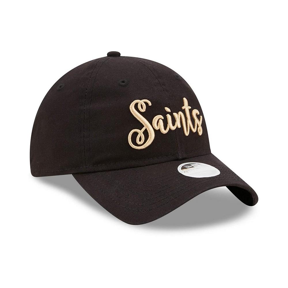 Women's Black New Orleans Saints Script 9Twenty Adjustable Hat商品第4张图片规格展示