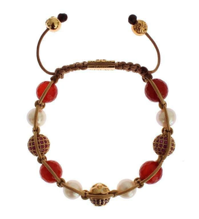 商品Nialaya|Nialaya CZ Carnelian Pearl 925 Silver Bracelet,价格¥1116,第1张图片