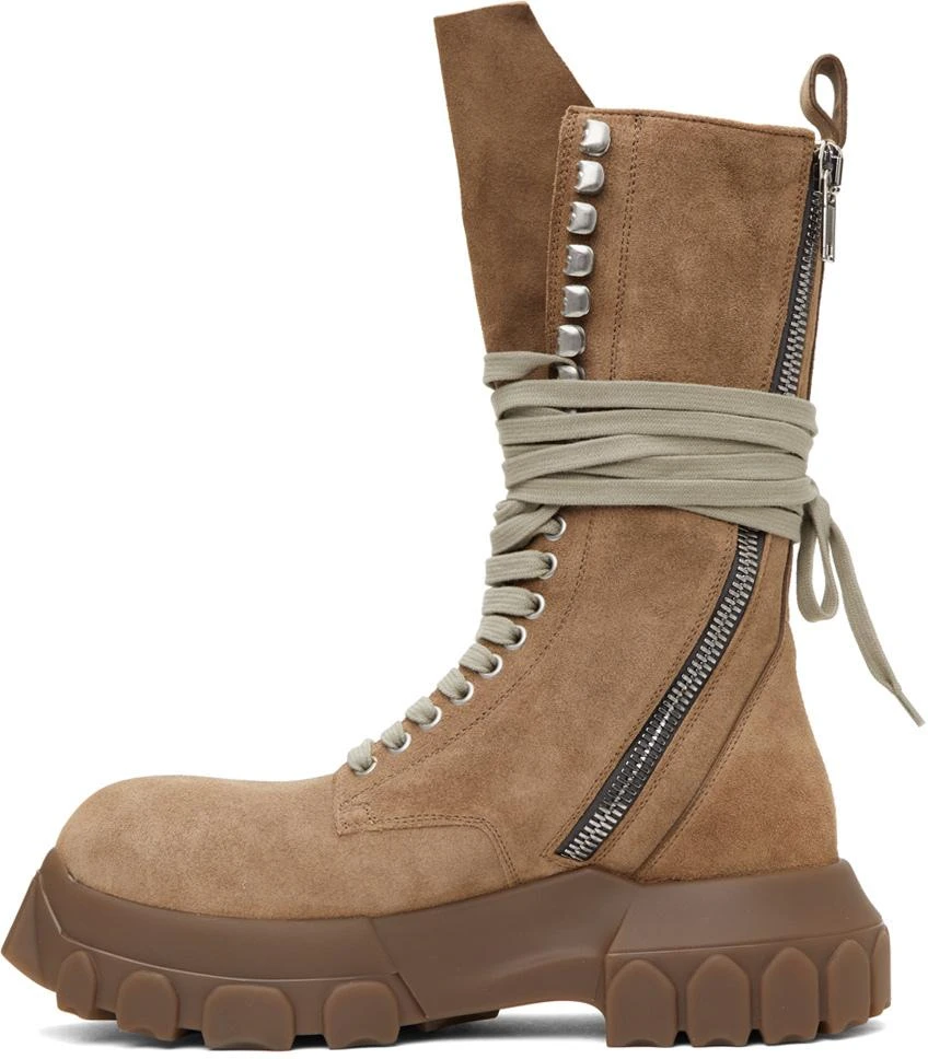 商品Rick Owens|Taupe Lace-Up Tractor Boots,价格¥7227,第3张图片详细描述