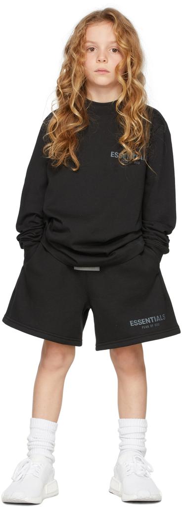 Kids Black Jersey Long Sleeve T-Shirt商品第1张图片规格展示