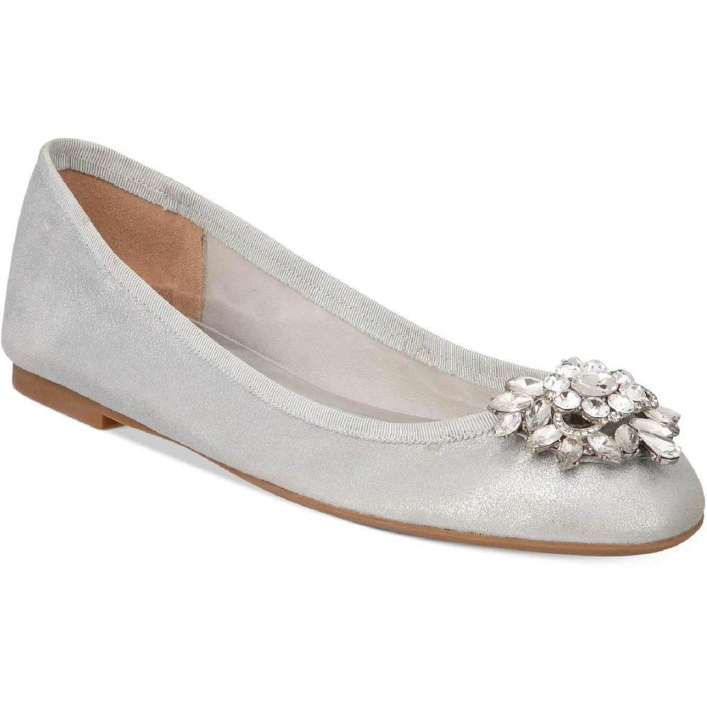 商品Badgley Mischka|Badgley Mischka Womens Bianca Suede Embellished Ballet Flats,价格¥344,第1张图片