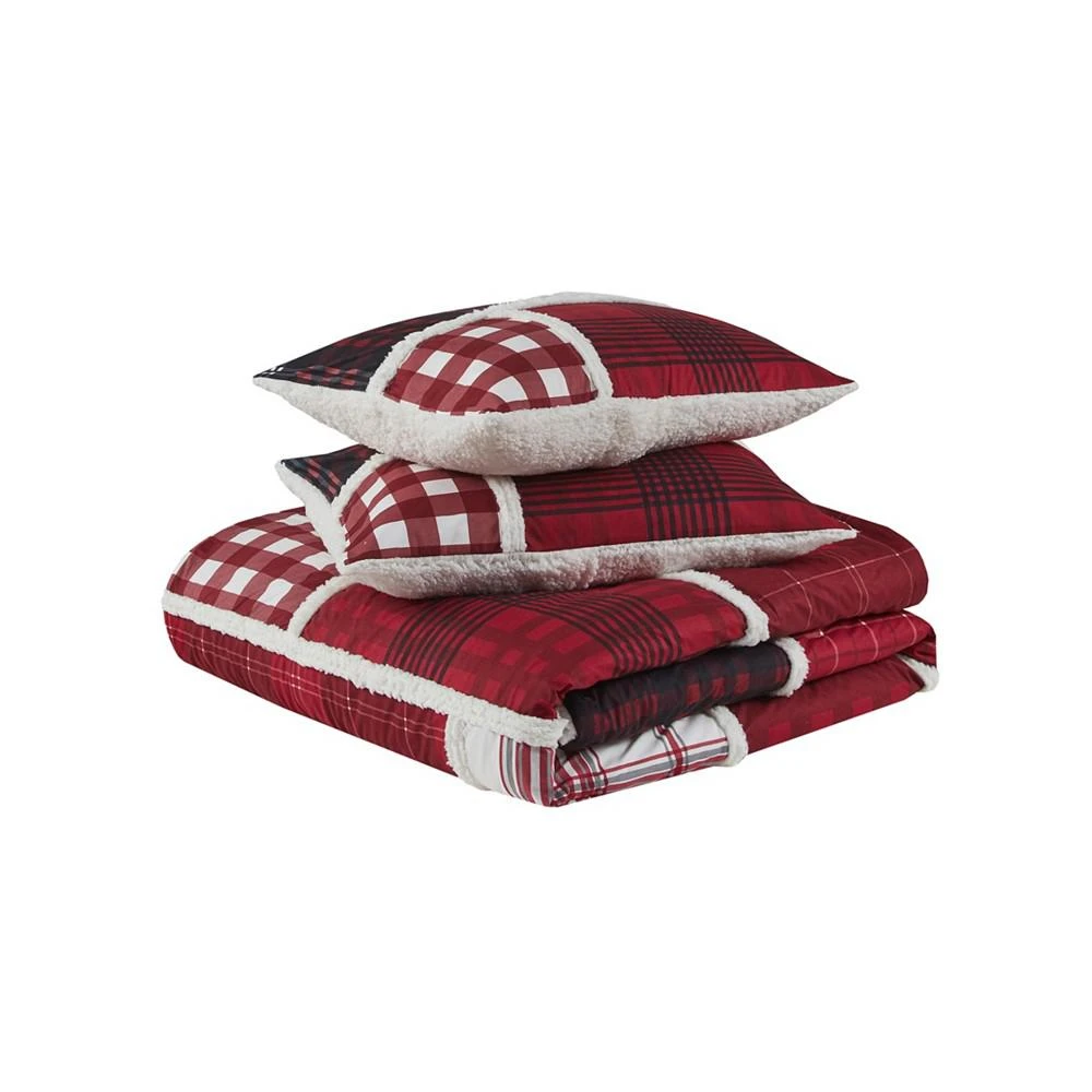 商品Premier Comfort|Patchwork Sherpa 3-Pc. Comforter Set,价格¥507,第4张图片详细描述