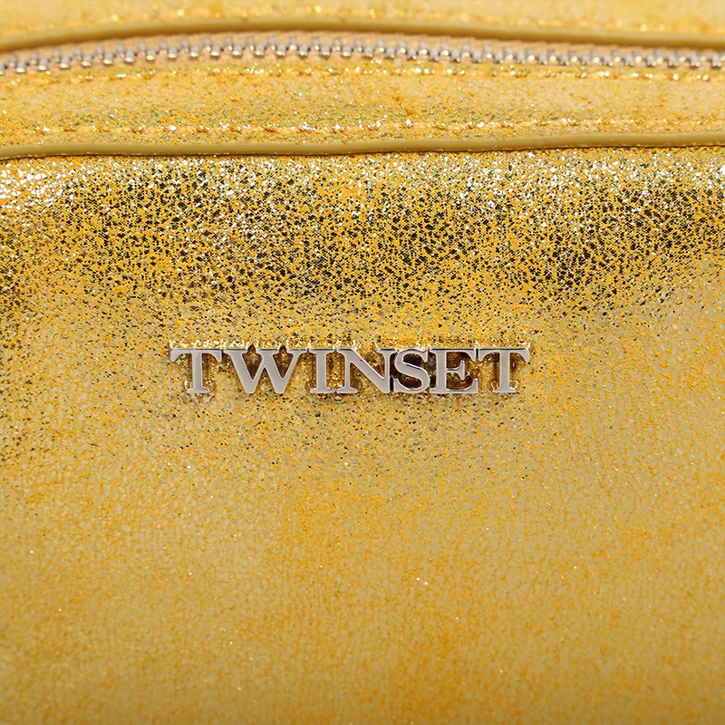 TWINSET 女士金黄色天然皮革斜挎包 OS8TBN-00050 商品