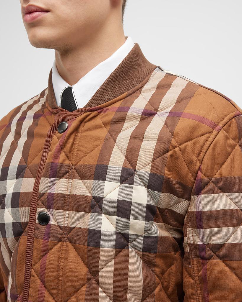 Men's York Quilted Vintage Check Coat商品第7张图片规格展示