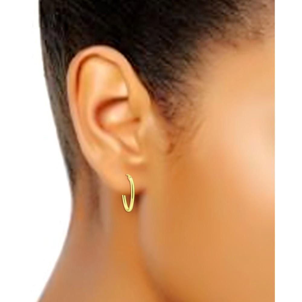 Polished Oval Small Hoop Earrings, 15mm, Created for Macy's商品第2张图片规格展示