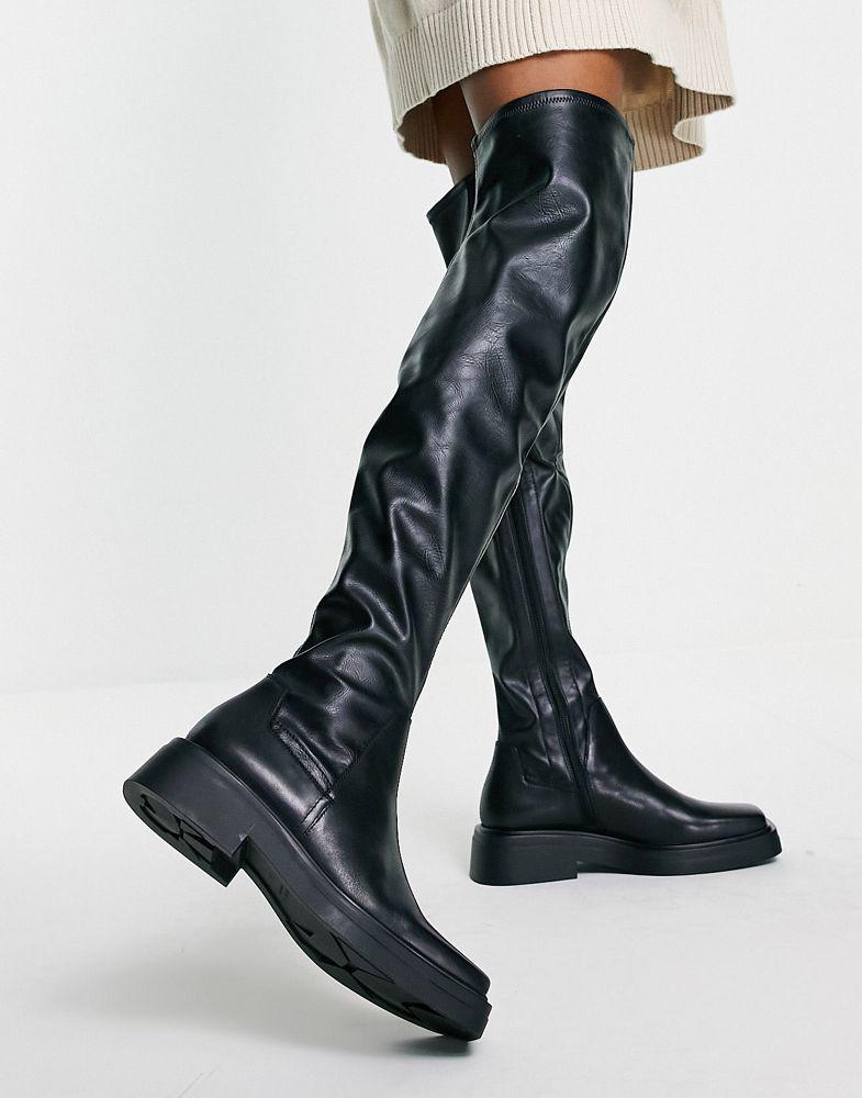Vagabond Eyra square toe over the knee boots in black商品第2张图片规格展示