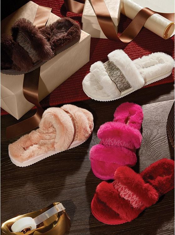 商品Michael Kors|Scarlett Faux Fur Slide Sandal,价格¥556,第6张图片详细描述