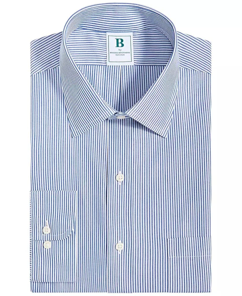 商品Brooks Brothers|Men's Regular Fit Non-Iron Bengal Stripe Dress Shirt,价格¥456,第4张图片详细描述