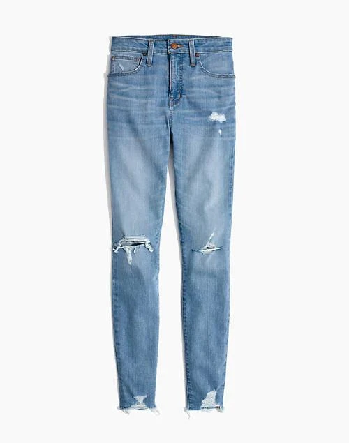 商品Madewell|Curvy High-Rise Skinny Jeans in Ontario: Distressed-Hem Edition,价格¥478,第5张图片详细描述