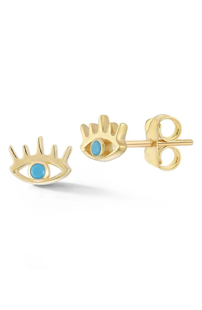 商品Ember Fine Jewelry|14K Gold Evil Eye Stud Earrings,价格¥1761,第1张图片