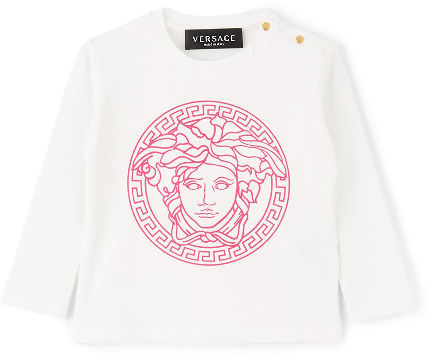 Baby White & Pink Medusa Long Sleeve T-Shirt商品第1张图片规格展示